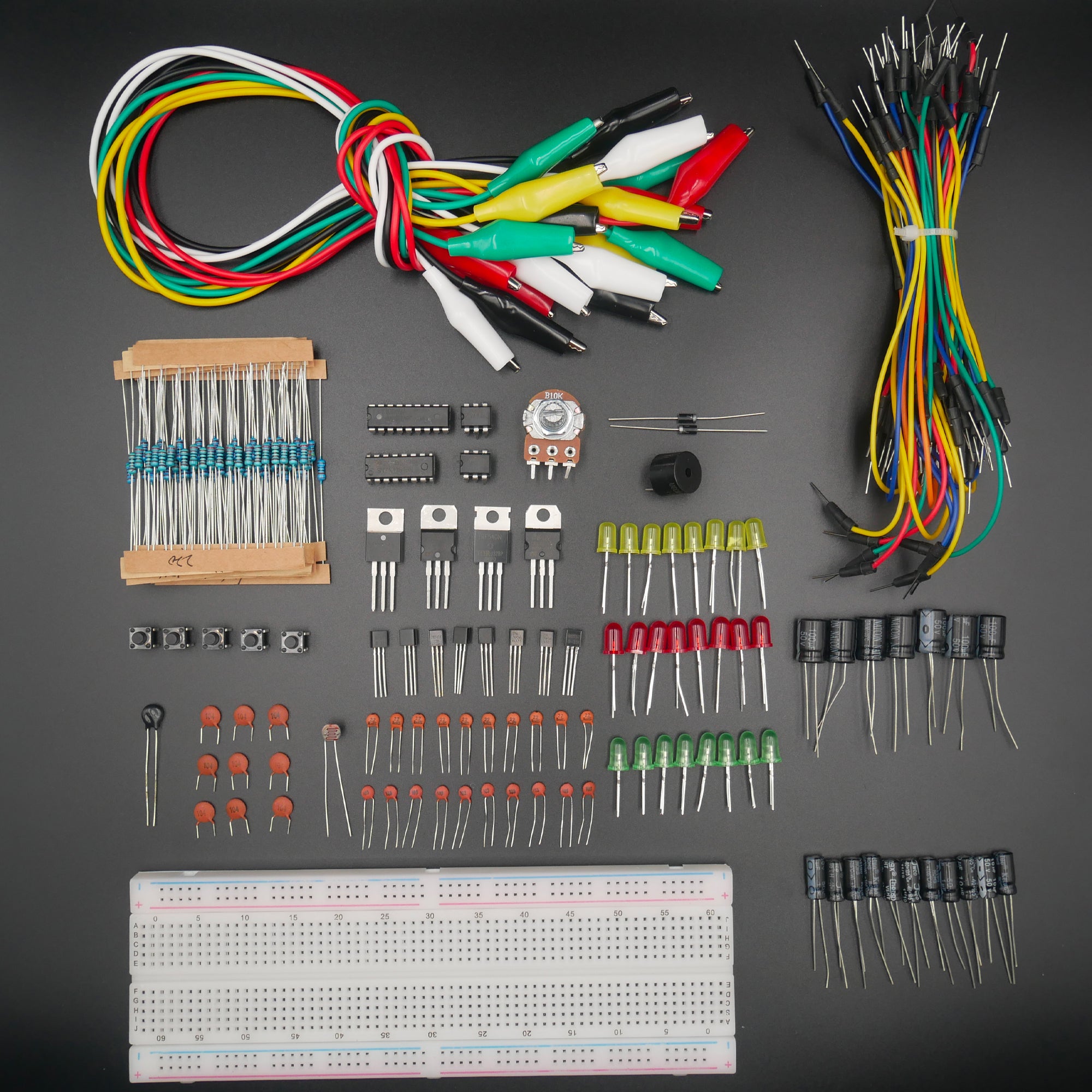 Starter kit elettronica piccolo 2 con cavi coccodrillo