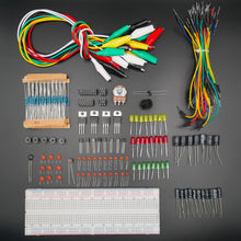 Carica l&#39;immagine nel visualizzatore di Gallery, Starter kit elettronica piccolo 2 con cavi coccodrillo
